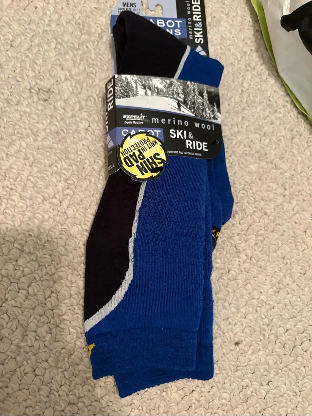 Merino Wool Ski & Ride Athletic Socks - Blue